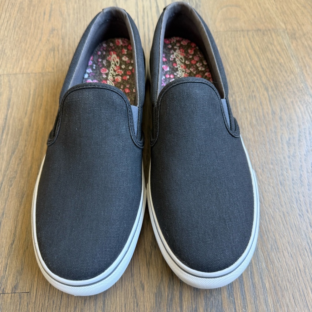 NWOT Eddie Bauer Black Canvas Slip-Ons